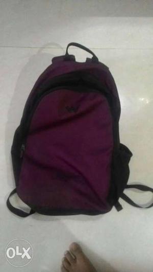 Wildcraft purple and black backpack