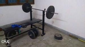 60kgs gym with benchpress and barbell