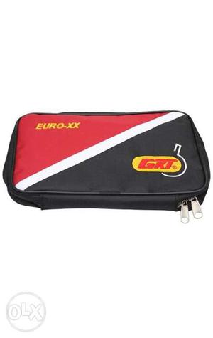 Black And Red GKI Euro Xx Table Tennis Racket along with Bag