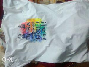 Holi T-shirt white colour all size price only 220