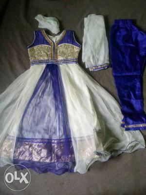 New baby girl anarkali suit not used blue and