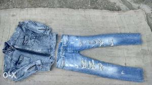 New fashion denim jeans and jacket combo or