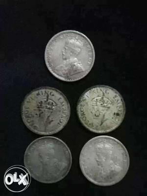 Old - antique - vintage round silver coins