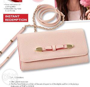 Pink Pebbled Leather Crossbody Bag