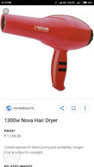 Red Nova professional hair dryer