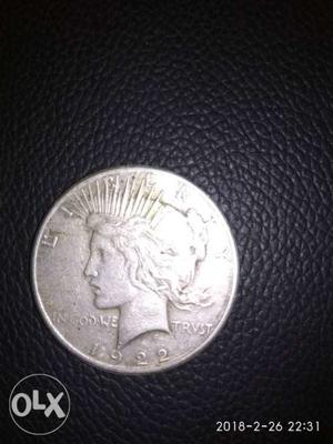  Silver-colored Peace Dollar Coin