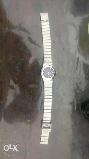 Sonata silver crystal watch