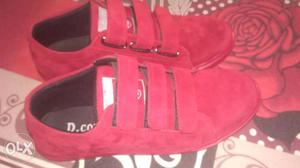 Toddler's Red Suede Velcro Shoes
