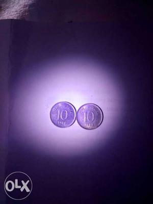 Two 10 paise coins ()