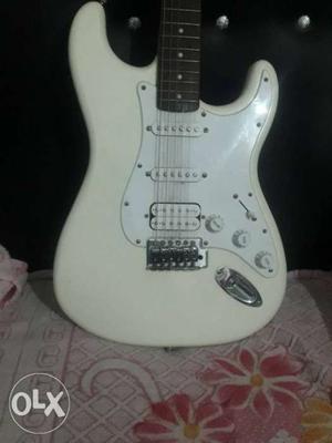 White Stratocaster Electric Guitar