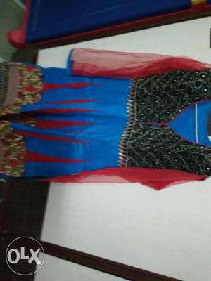 Women's Multicolored Long-sleeved Dress