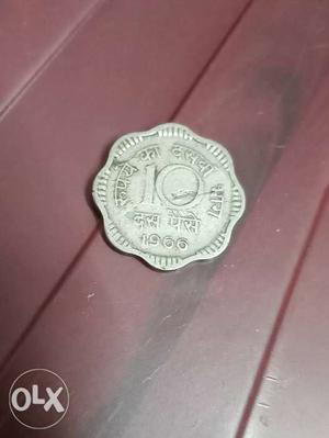 Year -. Indian 10 Paise Coin