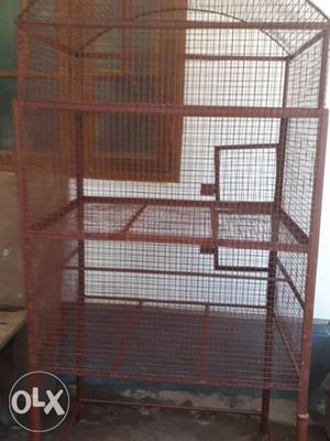 Brown Metal-frame With Wire Pet Cage