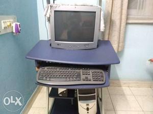 Black CRT Computer Monitor And Black Computer Tower