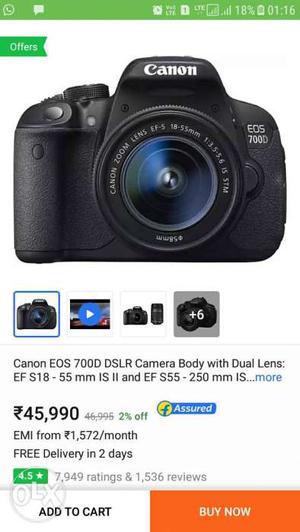 Black Canon EOS DSLR Camera Screenshot