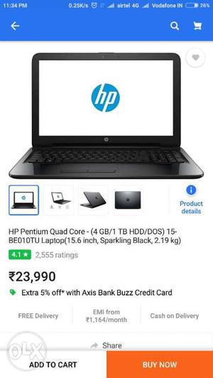 HP Laptop,4 months old, 3 years warranty extended,
