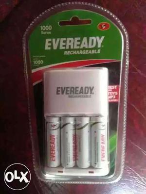White Eveready Battery With Charger Pack