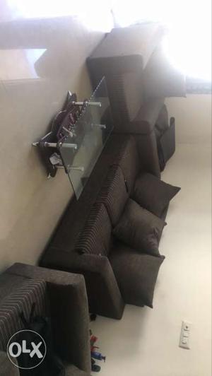 3+1+1 sofa set. brown colour. full new without