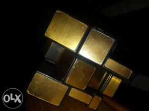 Gold And Black Plastic Cube Puzzle Toy
