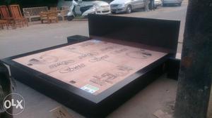 New wooden platform double Bed with box