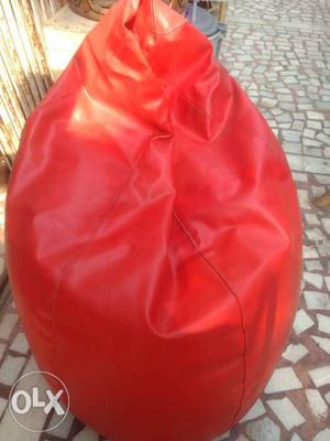 Red Leather Beanbag