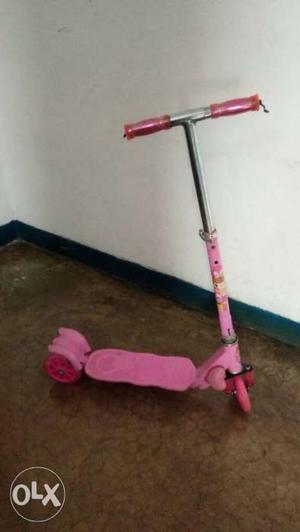 Toddler's Pink And Gray Kick Scooter