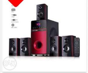 Black And Red Home Theater System