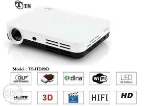 Black And White TS LED Projector