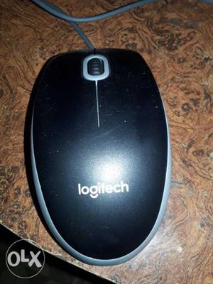 Black Logitech Corded Mouse