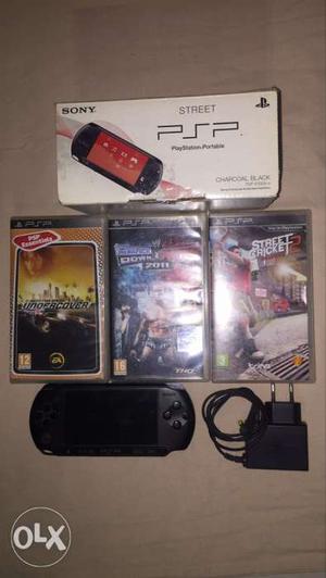 Black Sony PSP Street With Box And Games