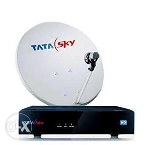 Black TATA Sky Satellite Receiver And Satellite Dish