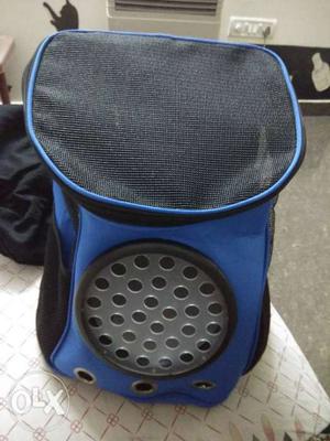 Blue And Black Portable Carrier Bag for cats and dogs