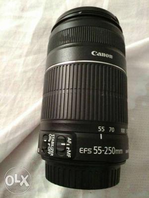 Canon 55 to 250 mm long zooming lens with box