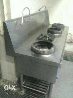 Grey Stainless Steel Commercial Stove