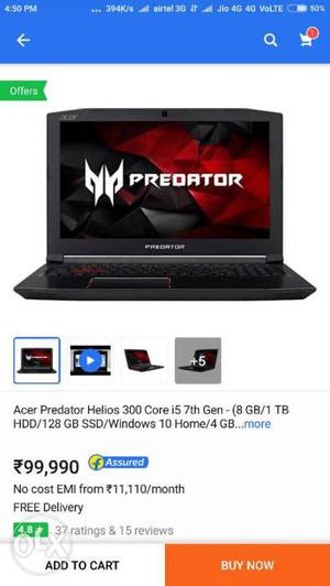 I want to sell my Acer predator laptop with 1tb game.