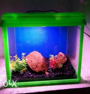 Pink And Green Plastic Fish Tank Plant