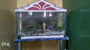 Red And White roof Base Fish Tank