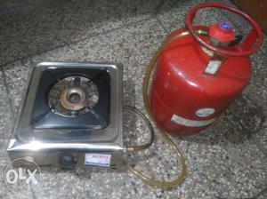 Single Gas Stove with 5 ltr Cylender filled with