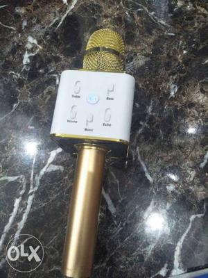 White And Beige Bluetooth Speaker Microphone
