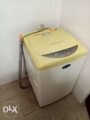 White And Beige Top-load Clothes Washer