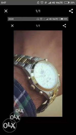 Amazing Watch golden silver colour