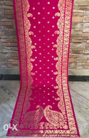 Banarasi silk pink color Duppatta