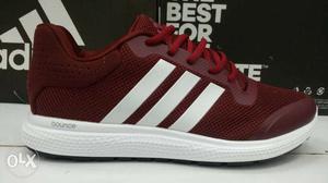 Maroon And White Adidas Bounce Shoe