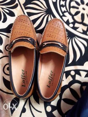 Pair Of Brown Leather Flats