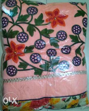 Summer colours of fulkari dress material along