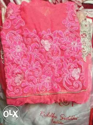 Urgent sale: Pink Floral embroidered anarkali