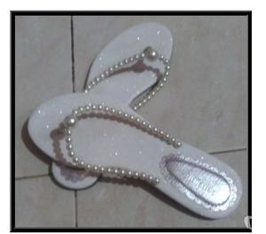 WHITE SLIPPERS WITH PEARL STRAPS Mumbai