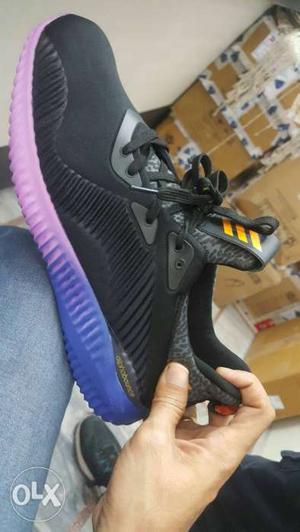 paired Black And Purple Alphabounce Low-top Sneaker