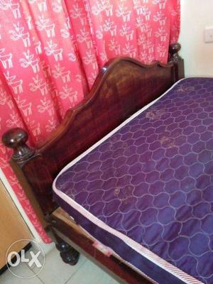 4 Feet x 6 Feet, Mysore Teak Bed, FREE 5 inch thick Mattress