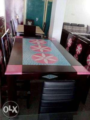 Black And Pink Dining Table Set